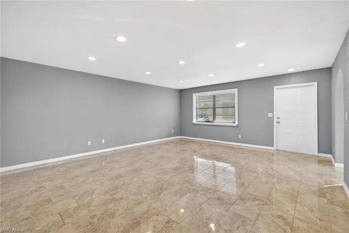 Empty room with recessed lighting