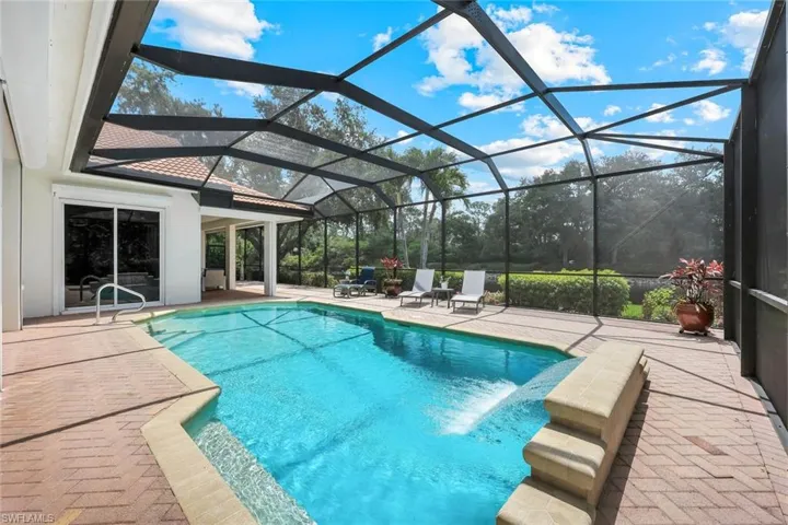 Pool with waterfall