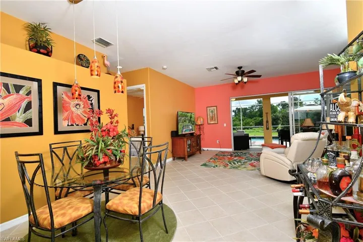 Open floor plan dining room