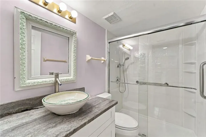 Another unique and fresh look in the guest bathroom