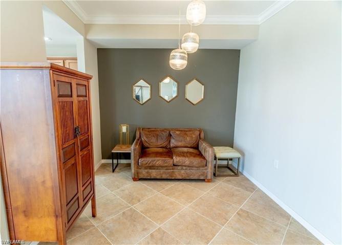 flex room formal dining or den with sofa bed