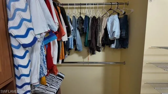 View of walk in closet