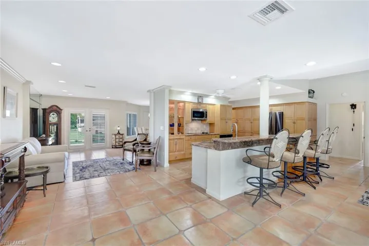 View of the kitchen from wet bar.