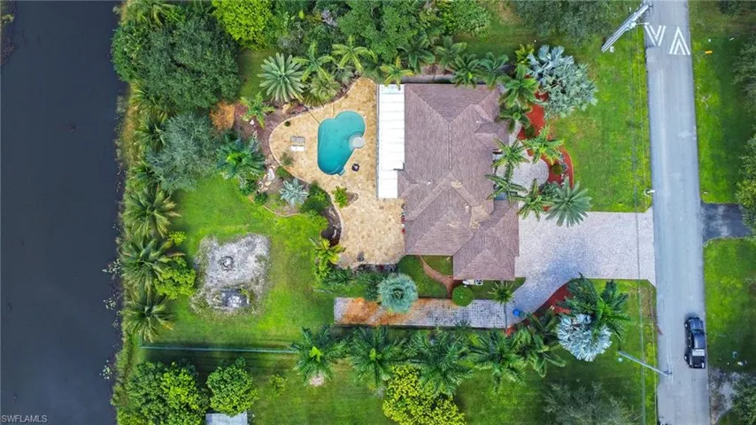 Bird's eye view of a pool