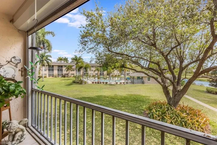 View of community pool from balcony
