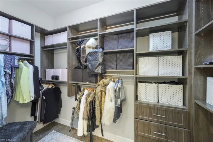 View of large spacious Master closet