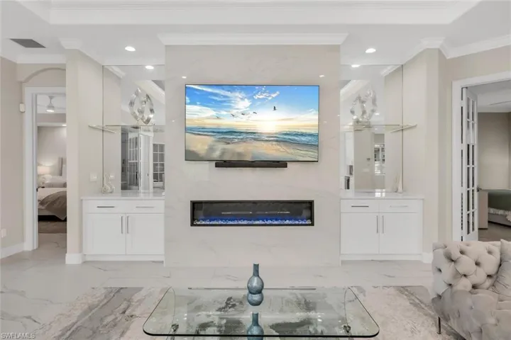 Great Room Featuring Recessed Lighting,  Premium Fireplace