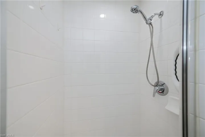 Bathroom view of a shower stall
