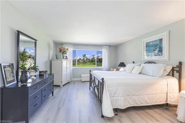 Bedroom with light wood-type flooring