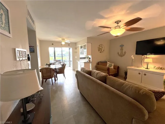 Living room with ceiling fan