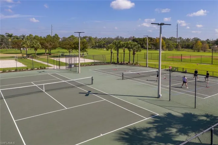 View of sport court with softball field