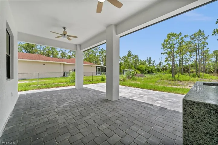View of patio / terrace featuring ceiling fan