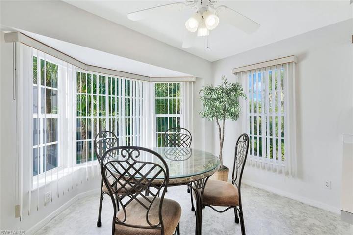 Dining area is surrounded by Bay Windows