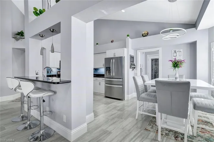 Dining space alongside the. kitchen.