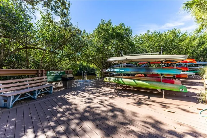 Kayaks and canoes at Spring Creek Kayak park