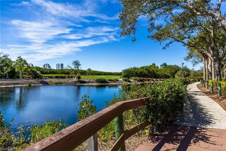 Water view along walking path at Spring creek