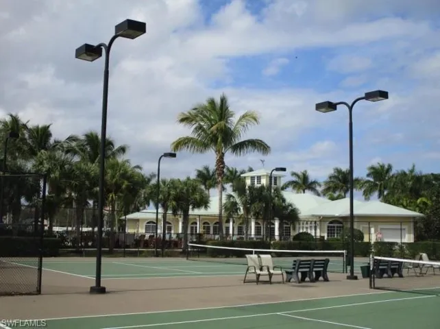 Tennis, pickleball and basketball are amenities of the community.