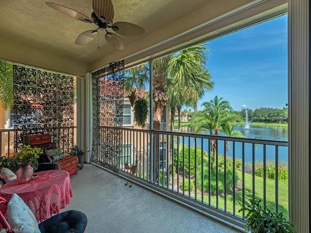 Peaceful water views day or night! Sip your morning coffee or in the evening, a cocktail or glass of wine and enjoy the ambiance of the fountain lighting as you reflect on your perfect Florida day!