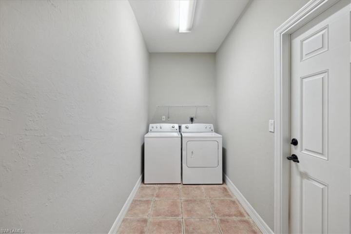 A convenient laundry room, in the home and under air