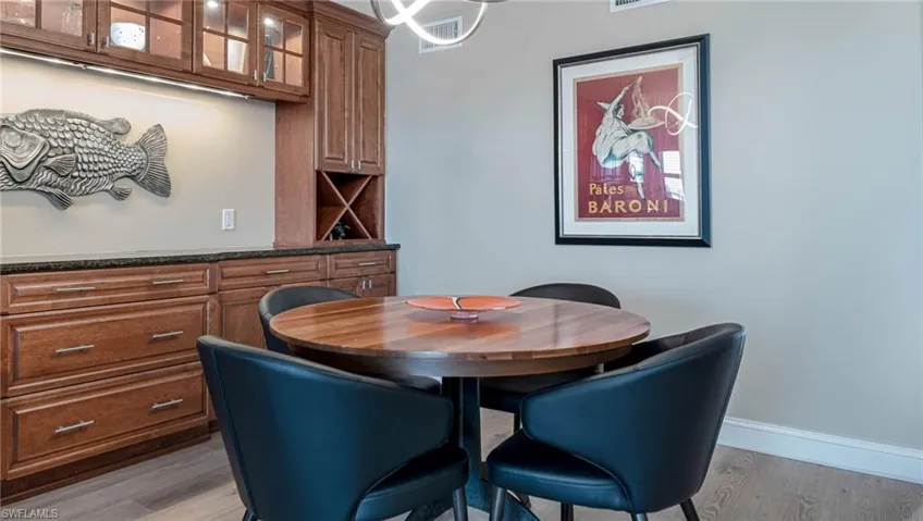 Dining area featuring light hardwood / wood-style floors