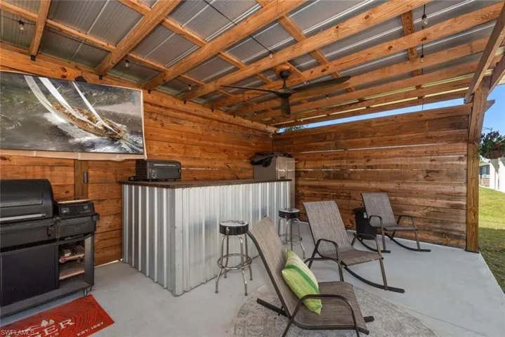 View of patio featuring grilling area