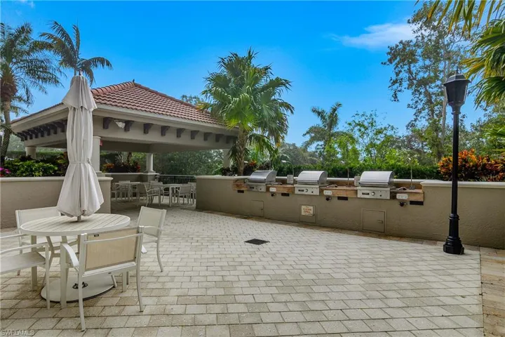 Grill and outdoor dining area