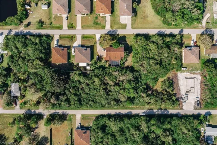 Aerial view of residential area