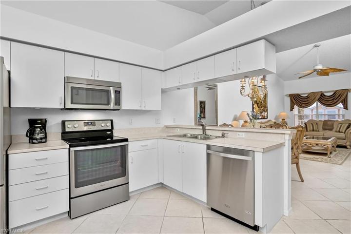 Open and spacious kitchen and living area.