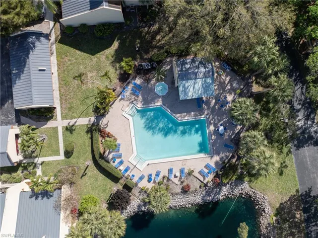 Bird's eye view of a pool