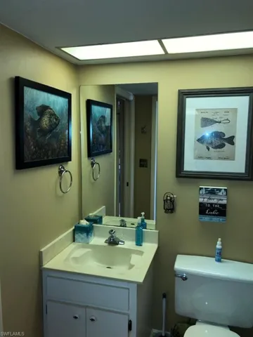 Bathroom with toilet and vanity