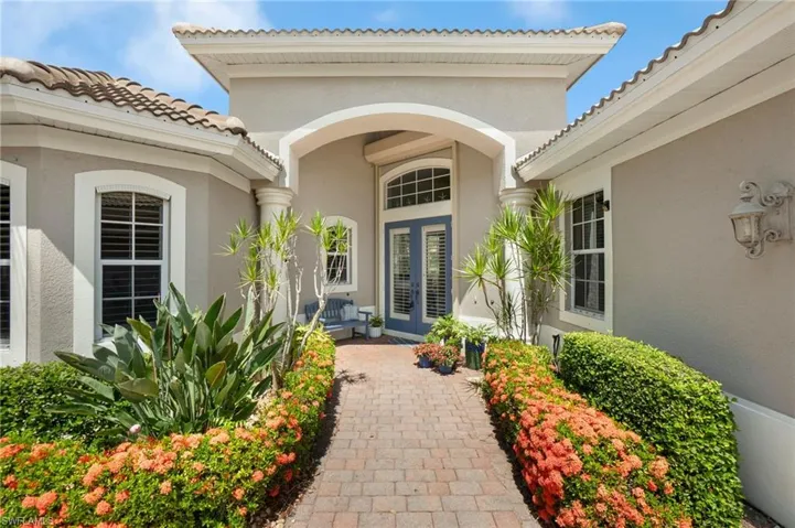 Property entrance with french doors