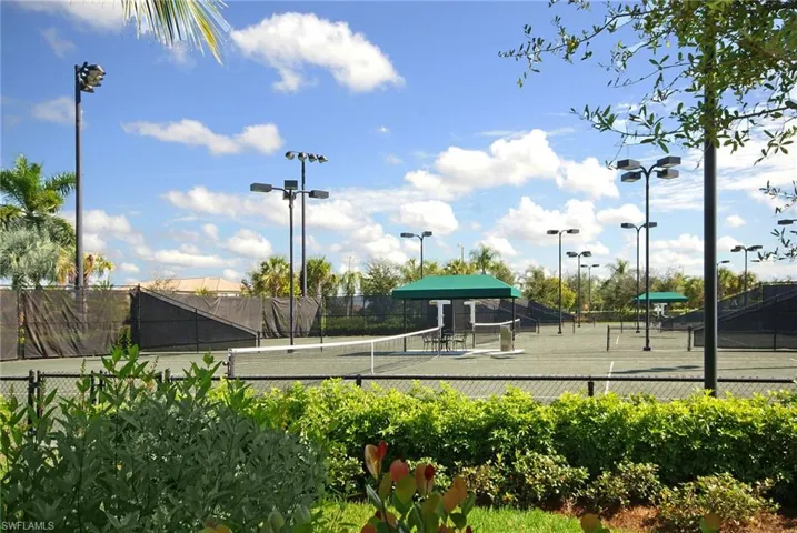 View of tennis court