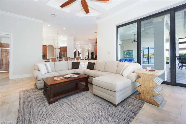 Living room with crown molding