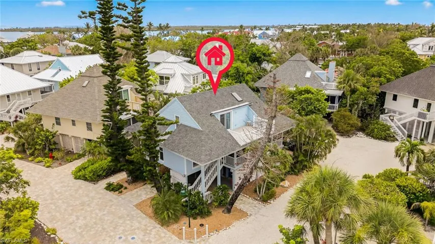Aerial perspective of suburban area