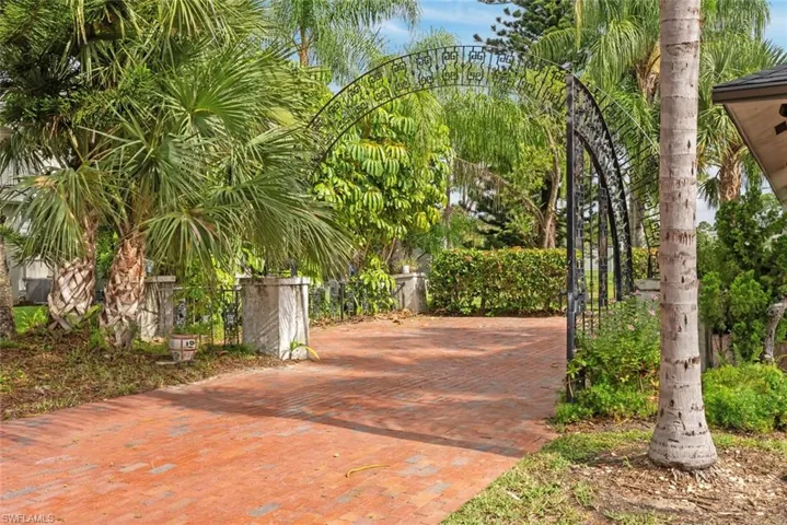 Driveway entrance to garage