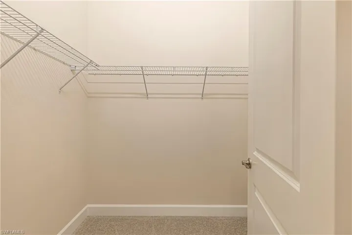 Walk in closet with carpet
