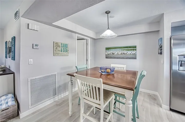 Dining area featuring light hardwood / wood-style floors