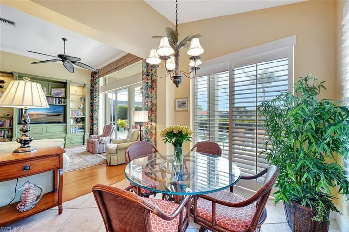 Kitchen dining area overlooking the pool.