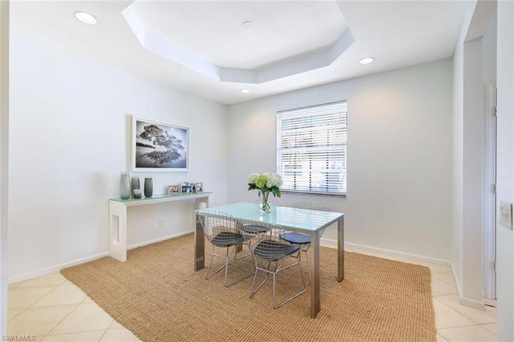 Tray ceiling detail in your dining area