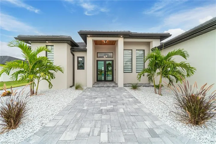 Property entrance with french doors