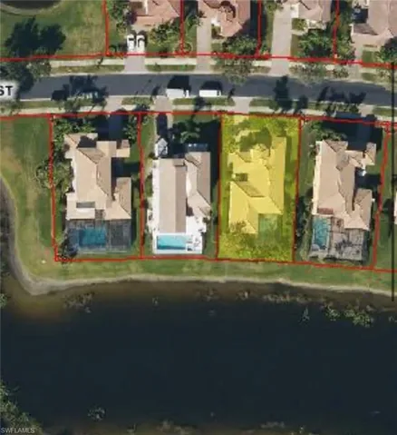 Aerial view of property's location featuring property boundaries highlighted