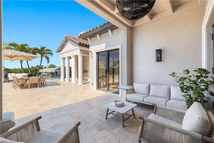 View of patio / terrace with an outdoor living / dining area
