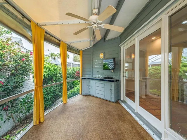 Covered and Screened Porch with Wet Bar