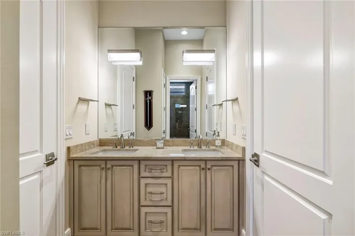 Bathroom with dual vanity