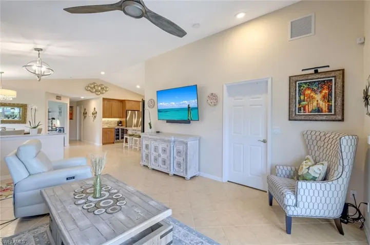 Living area is Open to Dining and Kitchen Areas