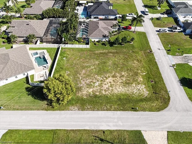Aerial view of residential area