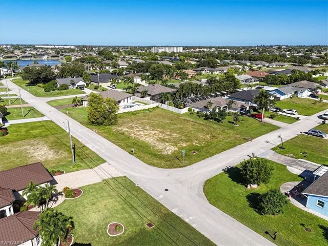 Aerial perspective of suburban area