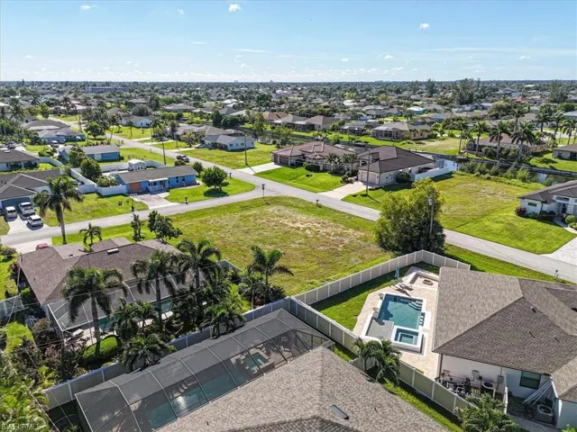 Aerial view of residential area
