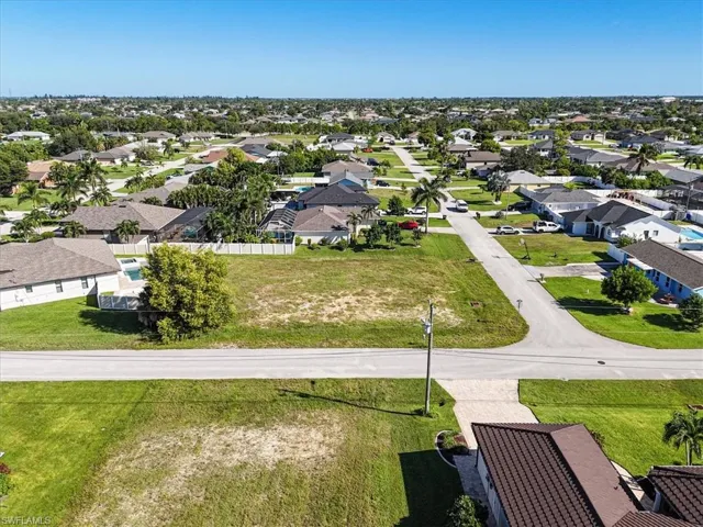 Aerial view of residential area