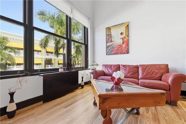 Living room featuring wood finished floors